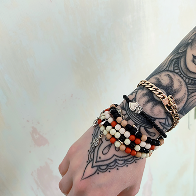 Bracelet perles différents coloris