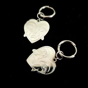 Créole argentée coeur pleureur