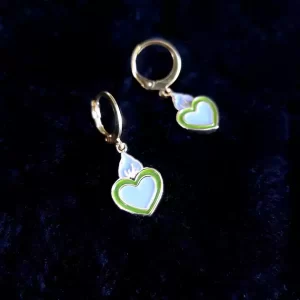 Dormeuses dorées coeur flamme