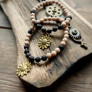 Bracelets perles fleurs