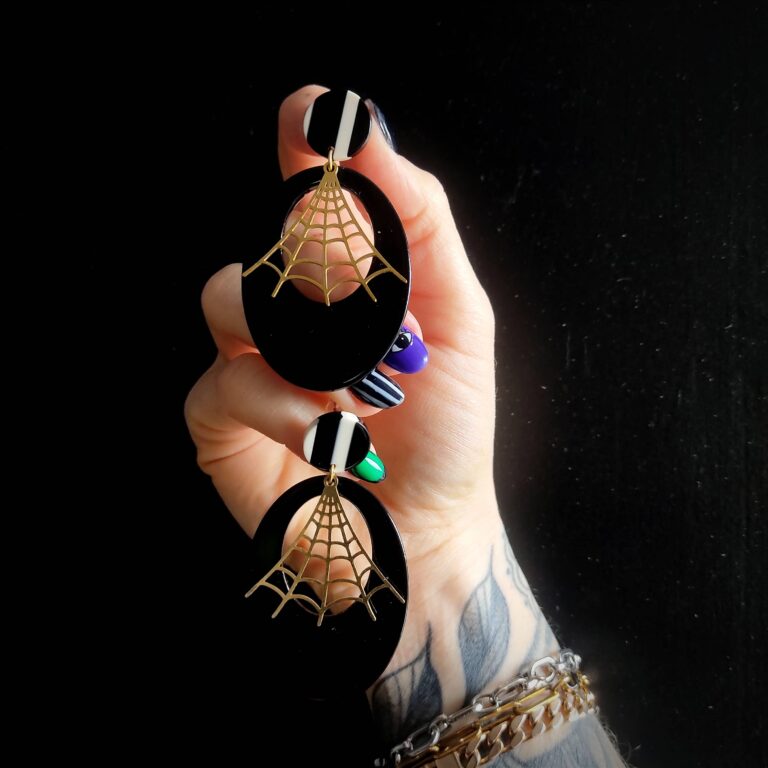 Boucles d'oreilles toile d'araignée