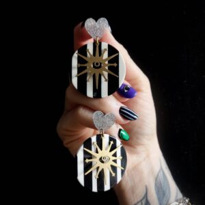 boucles oreilles oeil et paillettes