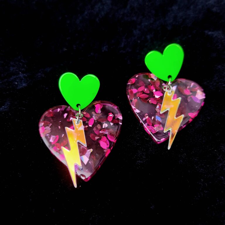 Boucles d'oreilles Electric love vertes