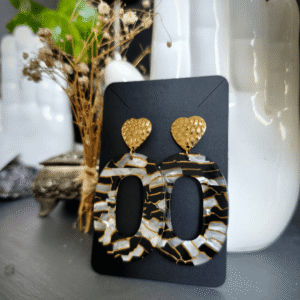 boucles oreilles chic marbré