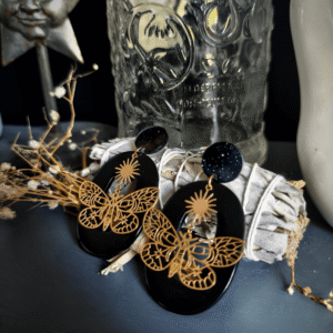 boucles oreilles papillon magique doré