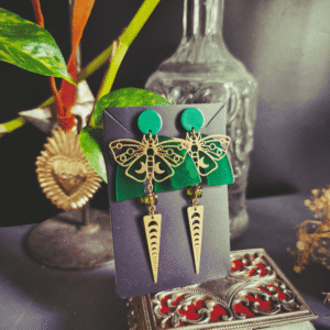 boucles oreilles papillons vert