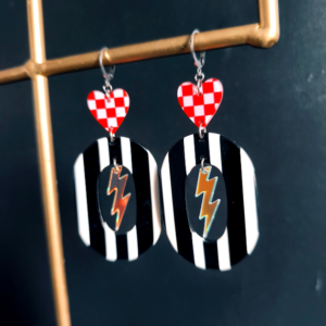 boucles oreilles eclair holographique