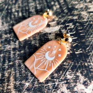 boucles oreilles lune pêche