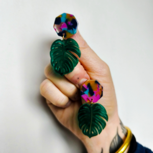 boucles oreilles feuilles monstera