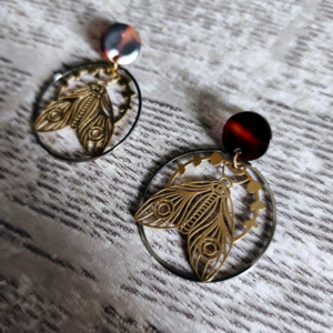 boucles oreilles papillons de nuit