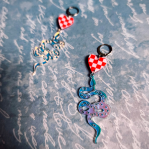 boucles oreilles serpent holographique