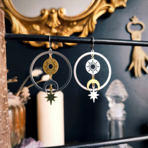 Boucles oreilles cycle solaire lune