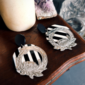 Boucles oreilles serpent floral