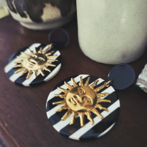 boucles oreilles soleil rayé