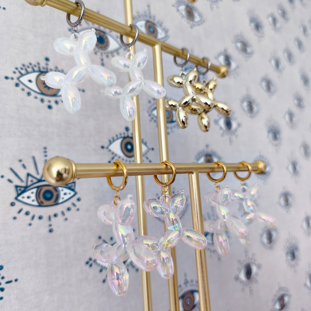 Boucles d'oreilles chien ballon